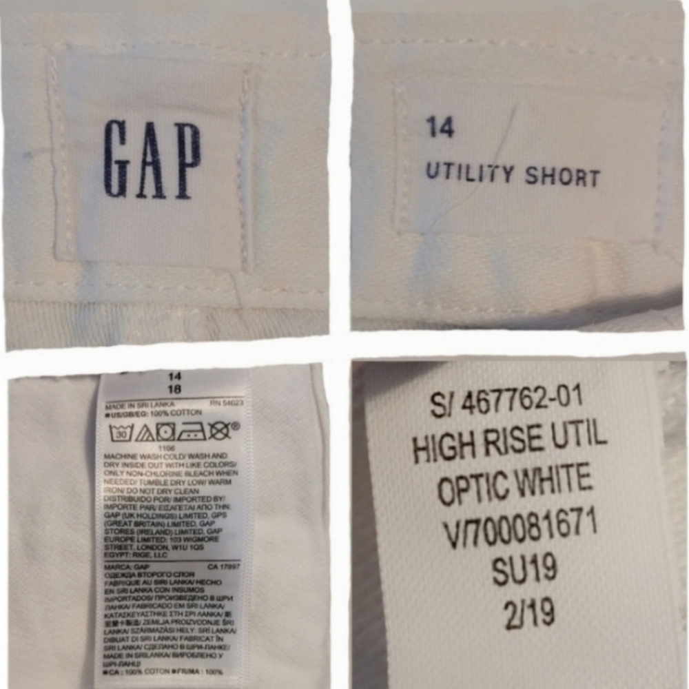GAP High Rise Utility Shorts Sz 14 - Picture 7 of 7